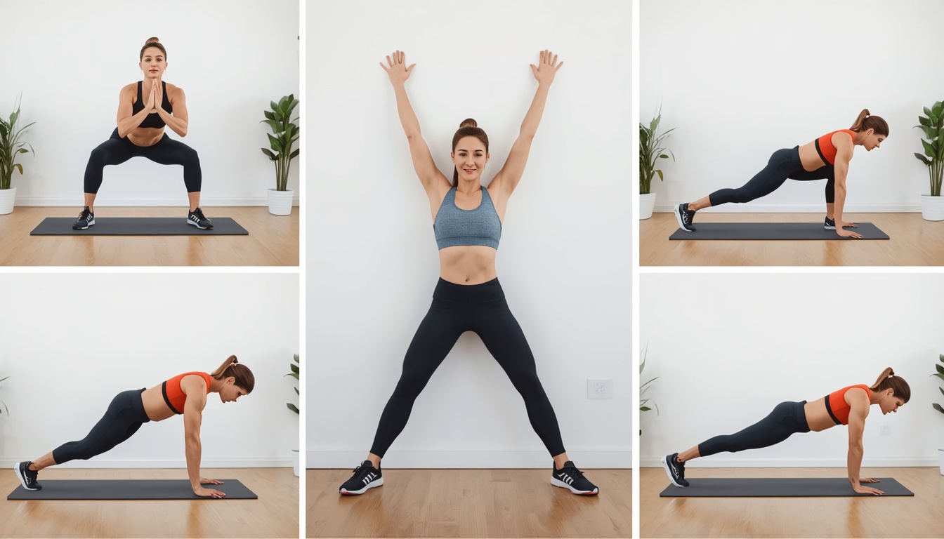 Simple 10-minute bodyweight workout routine for beginners at home