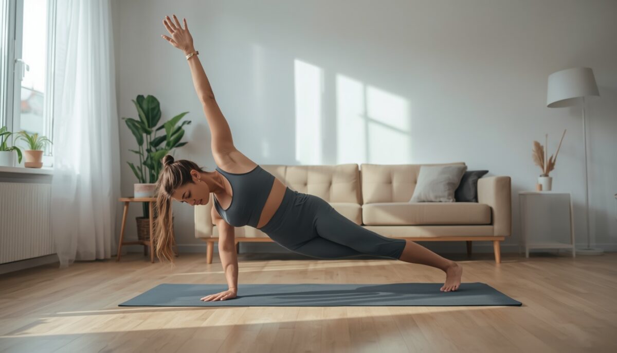 Beginner progressing with a home workout routine